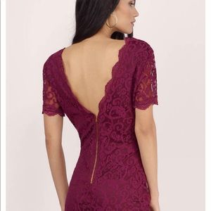 Dresses - Burgundy Lace Mini Dress Dresses - Burgundy Lace Mini Dress